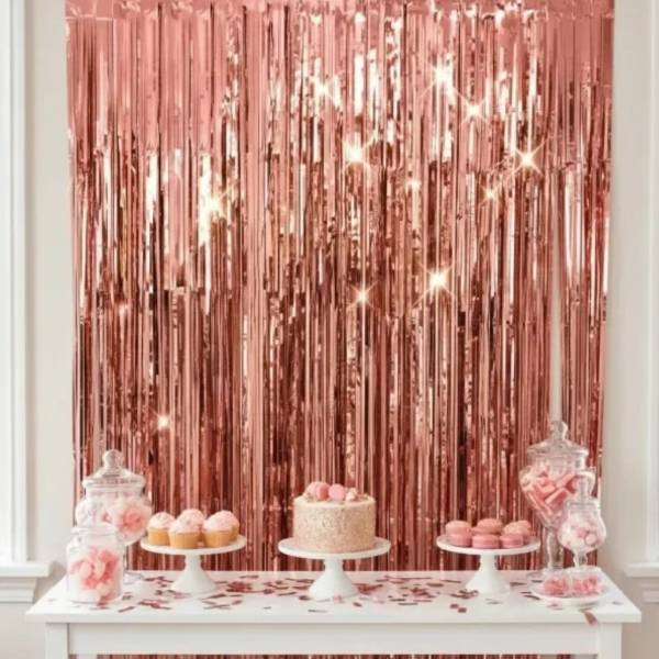Producto - Cortina metalizada rosa gold