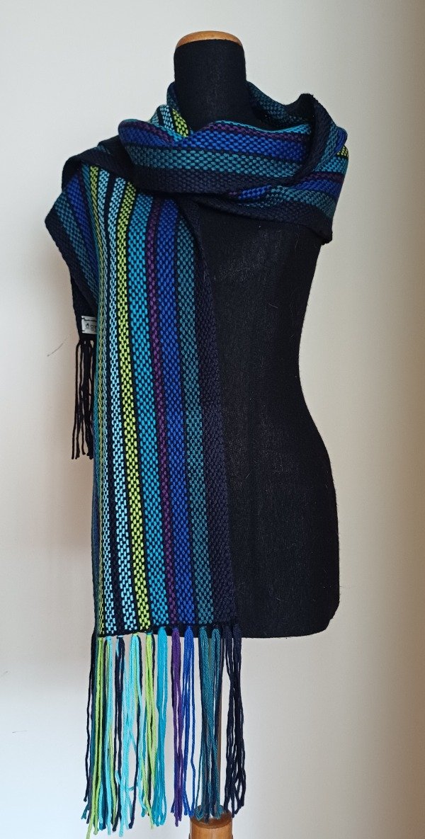 Producto - BUFANDA CASHMILON a RAYAS COLORES FRÍOS