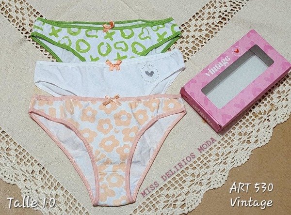 Producto - Pack X3 Bombachas de Nena Vintage 530 T10 (2)