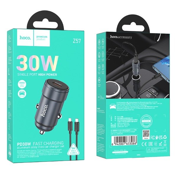 Producto - HOCO - Z57 Cargador Auto Single Port 30W (C to C) - 0