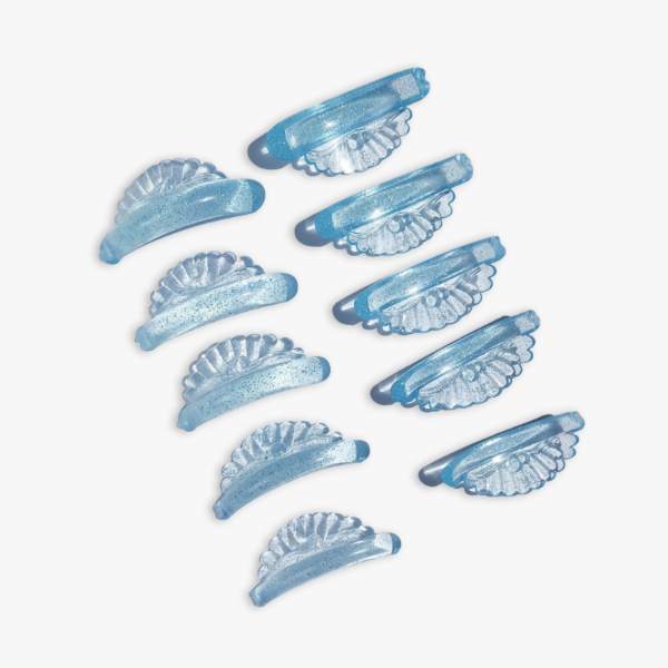 Producto - Bigudies anatómicos Shell celeste glitter  Zaphiria