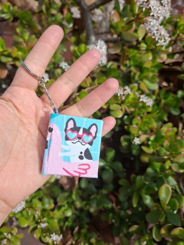 Producto - Llavero, cuaderno, perrito tela- Hojas lisas