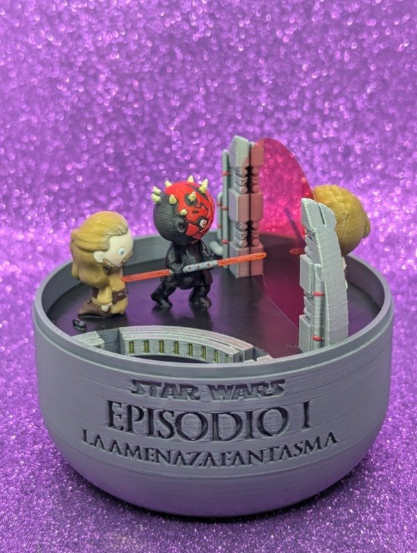 Producto - Diorama Star wars epidosdio I - Qui won - Darth Maul y Obi wan