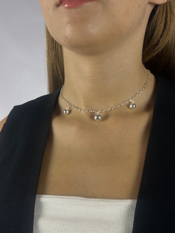 Producto - CHOCKER DE PLATA CON BOLITAS 0301