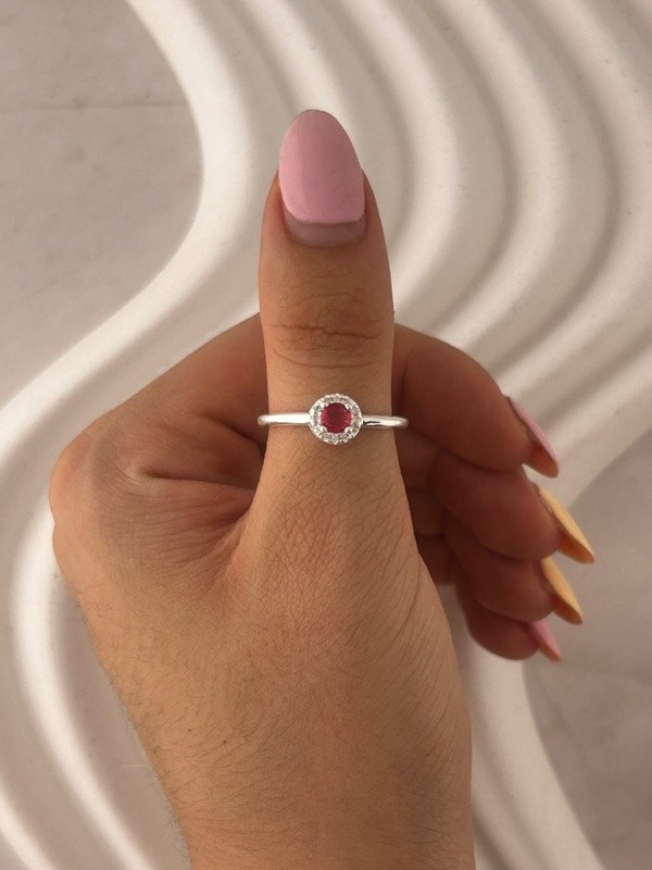 Producto - ANILLO DE PLATA CUBIC ROSA  0164