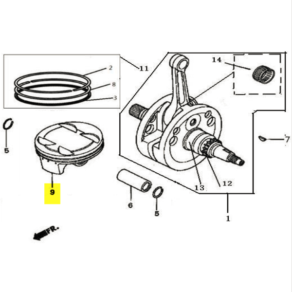 Producto - 609 - Pistón (A) (3 aros)