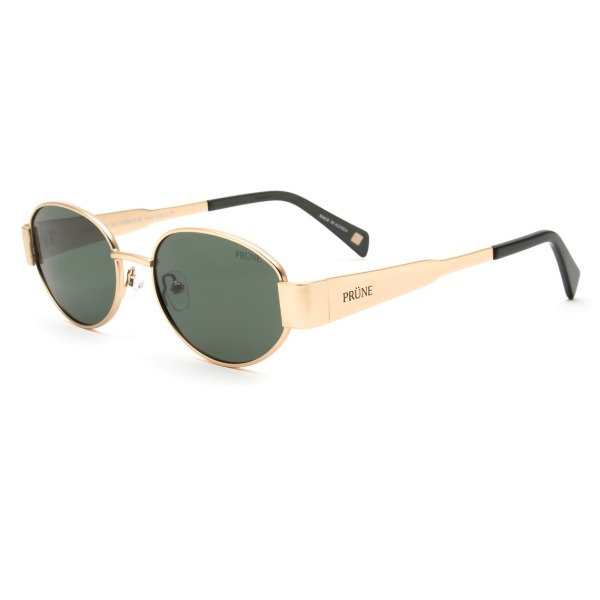 Producto - Prune Kira Metal Dorado - Cristales Verdes - 1