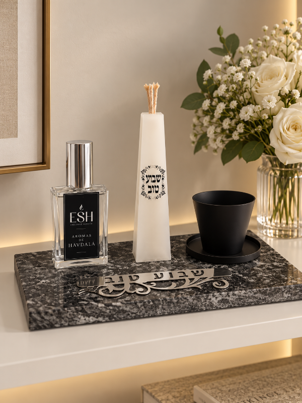 Producto - SET HAVDALA XL MARMOL NEGRO