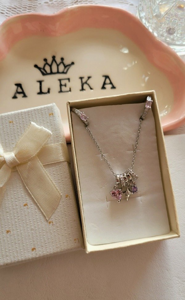 Producto - Conjunto corazón punto de luz y argollas con cubic de acero  quirúrgico - 0