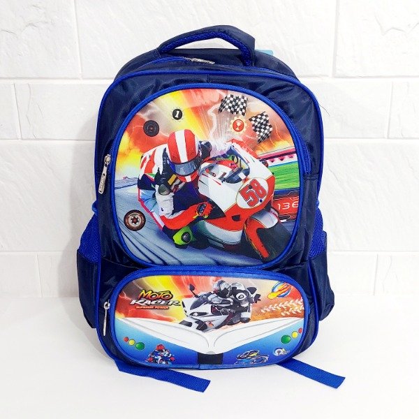 Producto - Mochila motos azul bolsillo