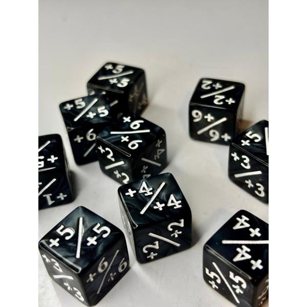 Producto - Set x10 Dados Contadores Positivos Negro y Blanco