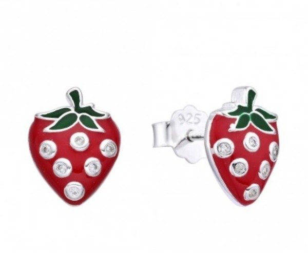 Producto - Aros Frutillita Roja Plata 925