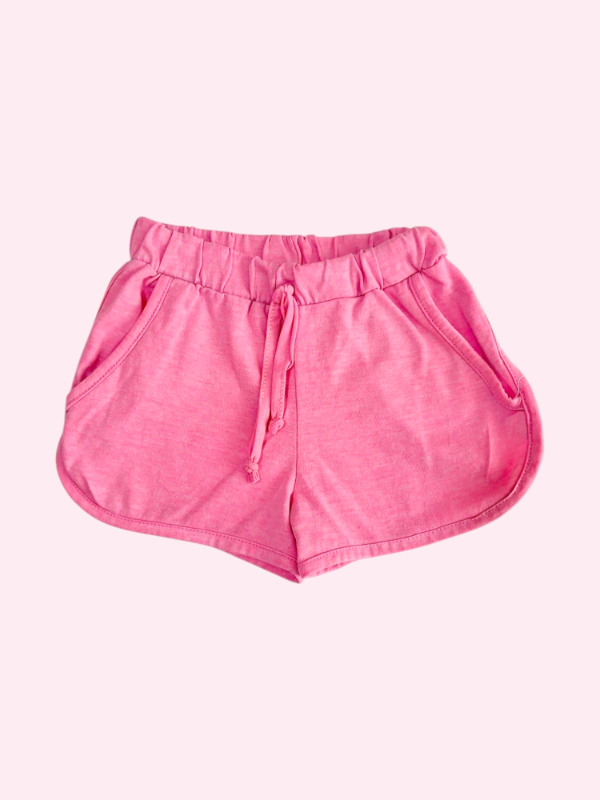 Producto - Short de algodón color rosa neon Nubecita 3/4 años