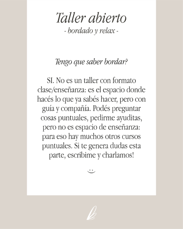 Producto - Taller Abierto: Bordado y Relax - 2