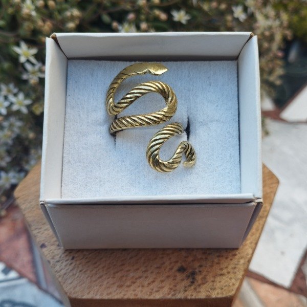 Producto - Anillo Regulable Bronce Serpiente