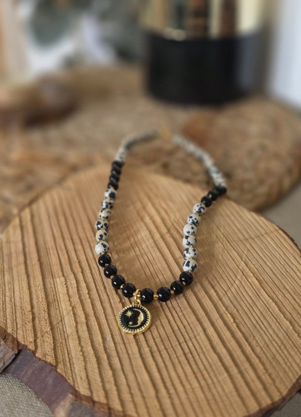 Producto - Gargantilla Jaspe Dalmata y Obsidiana - 3