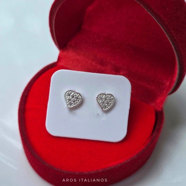 Producto - Aros italianos pasantes corazón punto frutilla