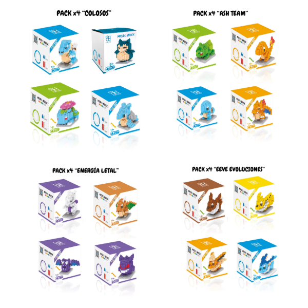 Producto - Pack x4 Mini Bloques Para Armar Pokemon Micro Bricks Importadas