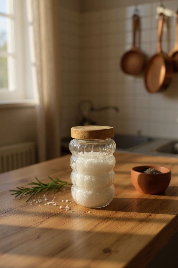 Producto - Frasco de vidrio 800 ml con tapa bambu