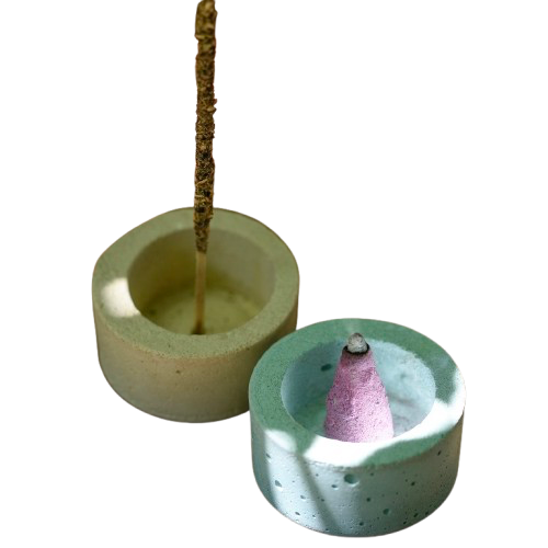 Producto - Sahumador y porta sahumerio - Redondo - cemento