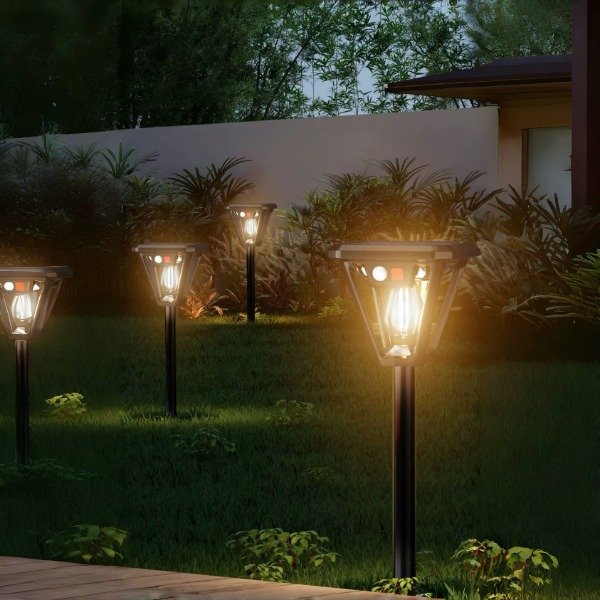 Producto - HG901 Lampara Solar Luz Cálida Sensor Pared/piso Exterior Jardin - 5