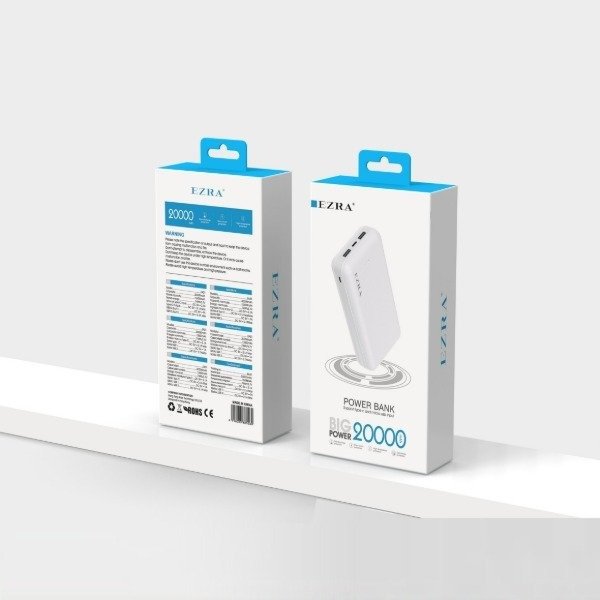 Producto - Cargador Portátil Inalámbrico Ezra de 20000mAh Salidas 2TPC-2USB EA31.