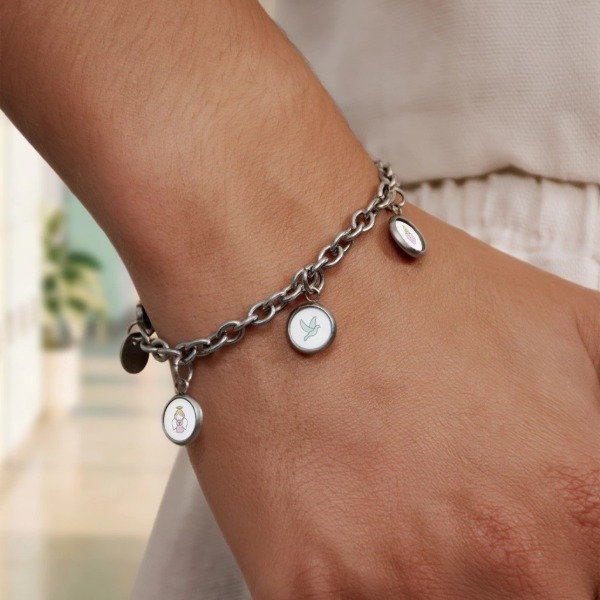 Producto - Pulsera Acero Santitos (San Benito, Medalla Milagrosa y +)