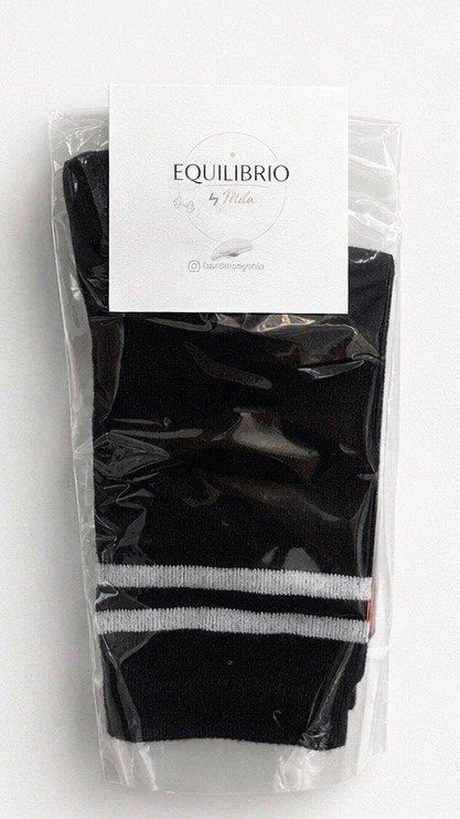 Producto - MEDIAS NEGRAS RAYAS BLANCAS