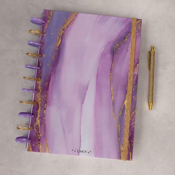 Producto - Cuaderno Lumos Tapa Dura A4 (Mármol Lila)