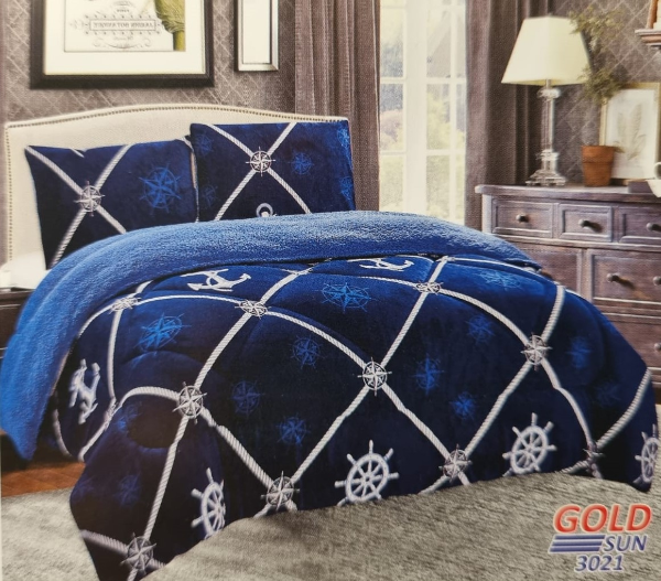 Producto - ACOLCHADO PIEL DE DURAZNO ESTAMPADO CON CORDERITO QUEEN