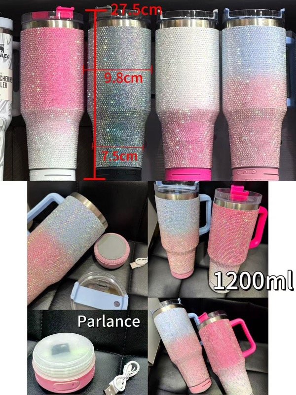 Producto - Vasos quencher con brillo + parlante (varios colores)