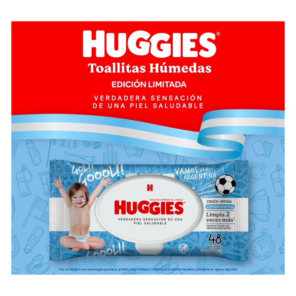 Producto - Toallas Húmedas Huggies Limpieza Efectiva Vamos Argentina x 48