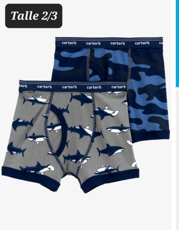 Producto - Pack 2 boxer carters talle 2/3 azules