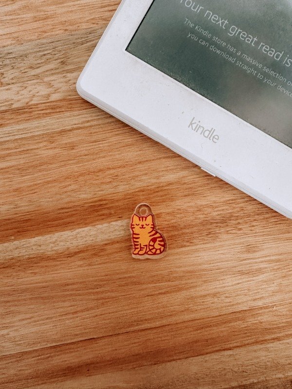 Producto - Gato naranja Charm para Kindle o Celu