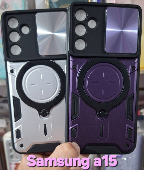 Producto - Fundas armor con cubre cámara metalizado. Samsung a15