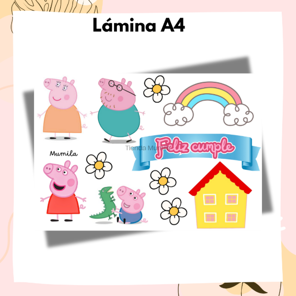 Producto - Lamina papel foto Topper Peppa EN STOCK