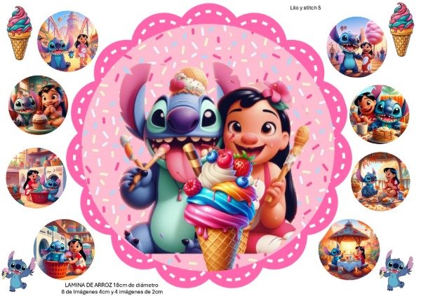 Producto - LAMINA LILO Y STITCH 5 REDONDA