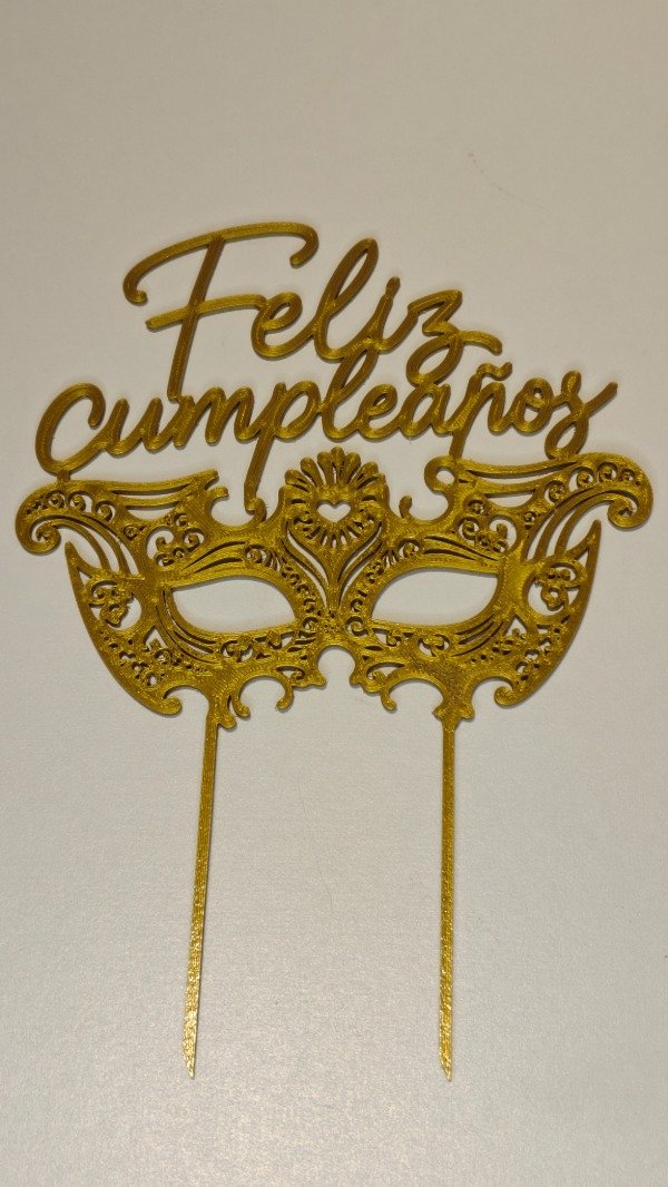 Producto - TOPPER FELIZ CUMPLEAÑOS MASCARA ANTIFAZ