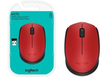 Producto - MOUSE LOGITECH M170 INALAMBRICO LLEVA 1 PILA AA INCLUIDA ROJO
