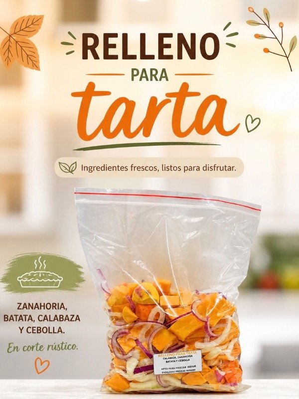 Producto - Relleno para tarta de batata, zanahoria,  calabaza y cebolla