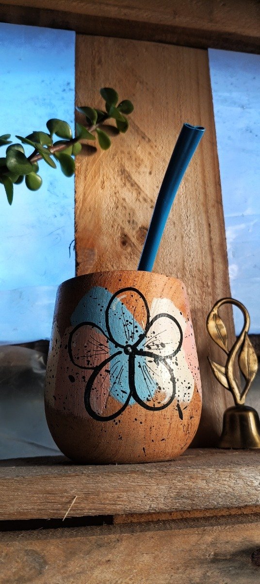 Producto - Mate Artesanal - Flor de Cielo