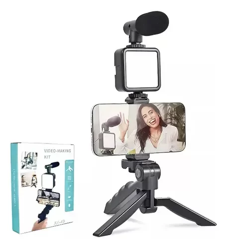 Producto - Estabilizador Micrófono Tripode Celular Luz Led