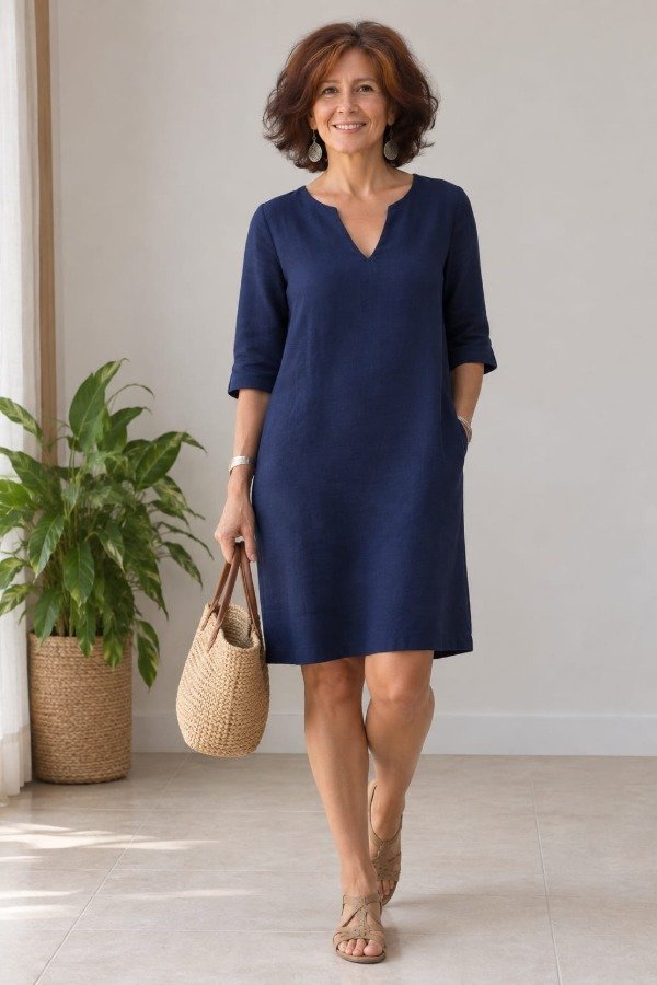 Producto - Vestido Manga 3/4 de Lino - 3