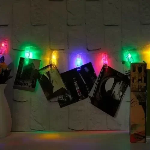 Producto - GUIRNALDA DE LUCES LED BROCHES MULTICOLOR