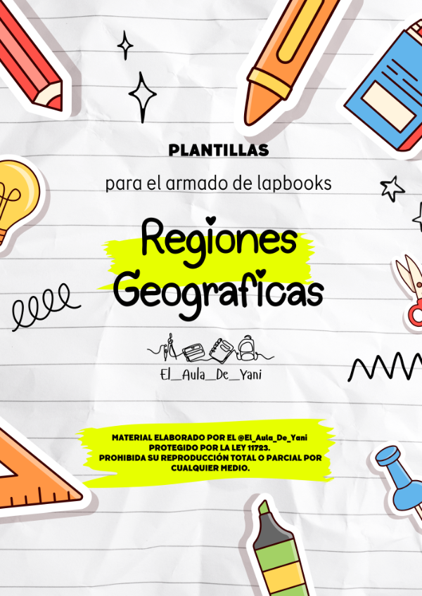Producto - Plantillas para Lapbook/ Regiones Geográficas de la Argentina