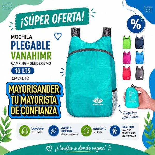 Producto - BL12405 MOCHILA PLEGABLE VANAHIMR 10LTS