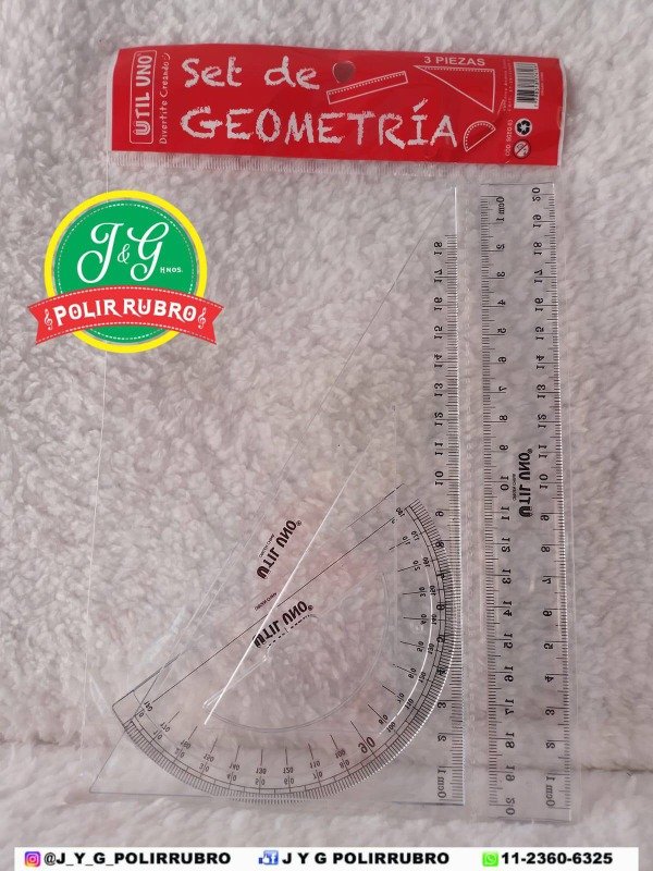 Producto - SET DE GEOMETRIA ESCUADRA-REGLA-TRANSPORTADOR