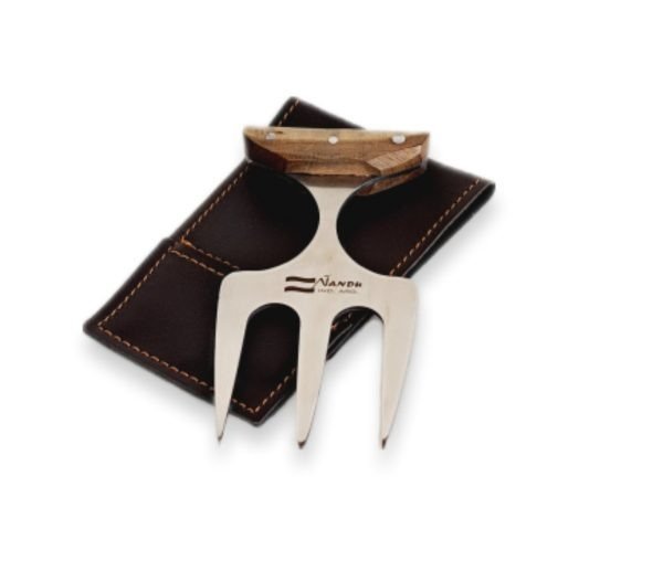 Producto - Tridente asador (Chico) cabo madera, acero inoxidable