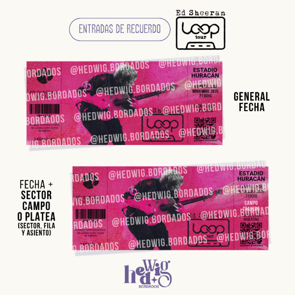 Producto - Entradas de recuerdo 14x6 - ED SHEERAN Loop Tour Huracan #1