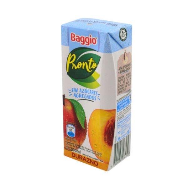 Producto - pronto sin azucar durazno 200ml [BAGGIO]